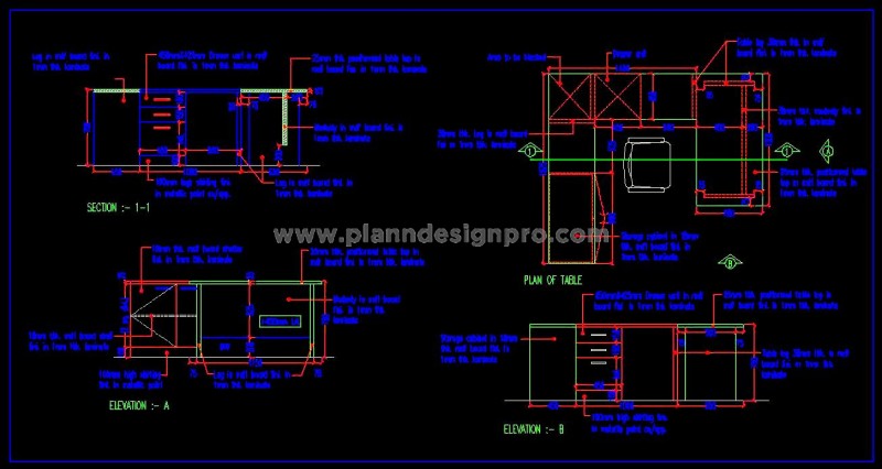 Executive Office Desk CAD Design with Storage Unit - DWG